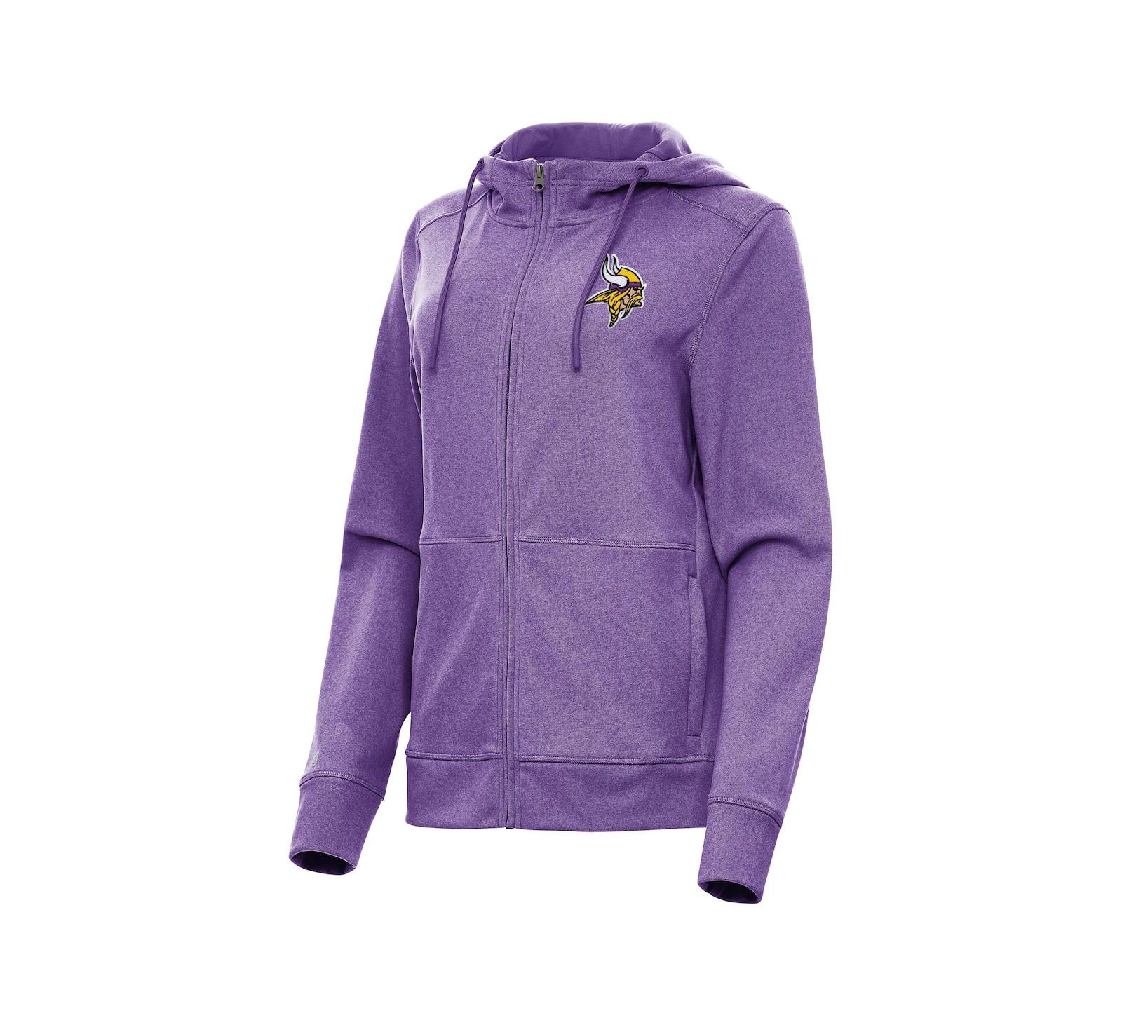 Женское худи-куртка Antigua Heather Purple Minnesota Vikings Seeker Full-Zip