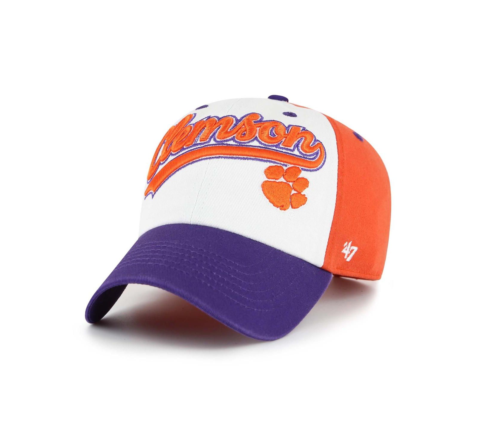 '47 Brand Big Boys and Girls White Clemson Tigers Scooter Clean Up Adjustable Hat