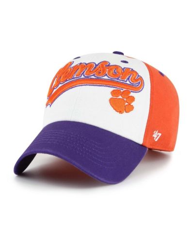 Регулируемая кепка '47 Brand Clemson Tigers Scooter Clean Up для мальчиков и девочек, белая
