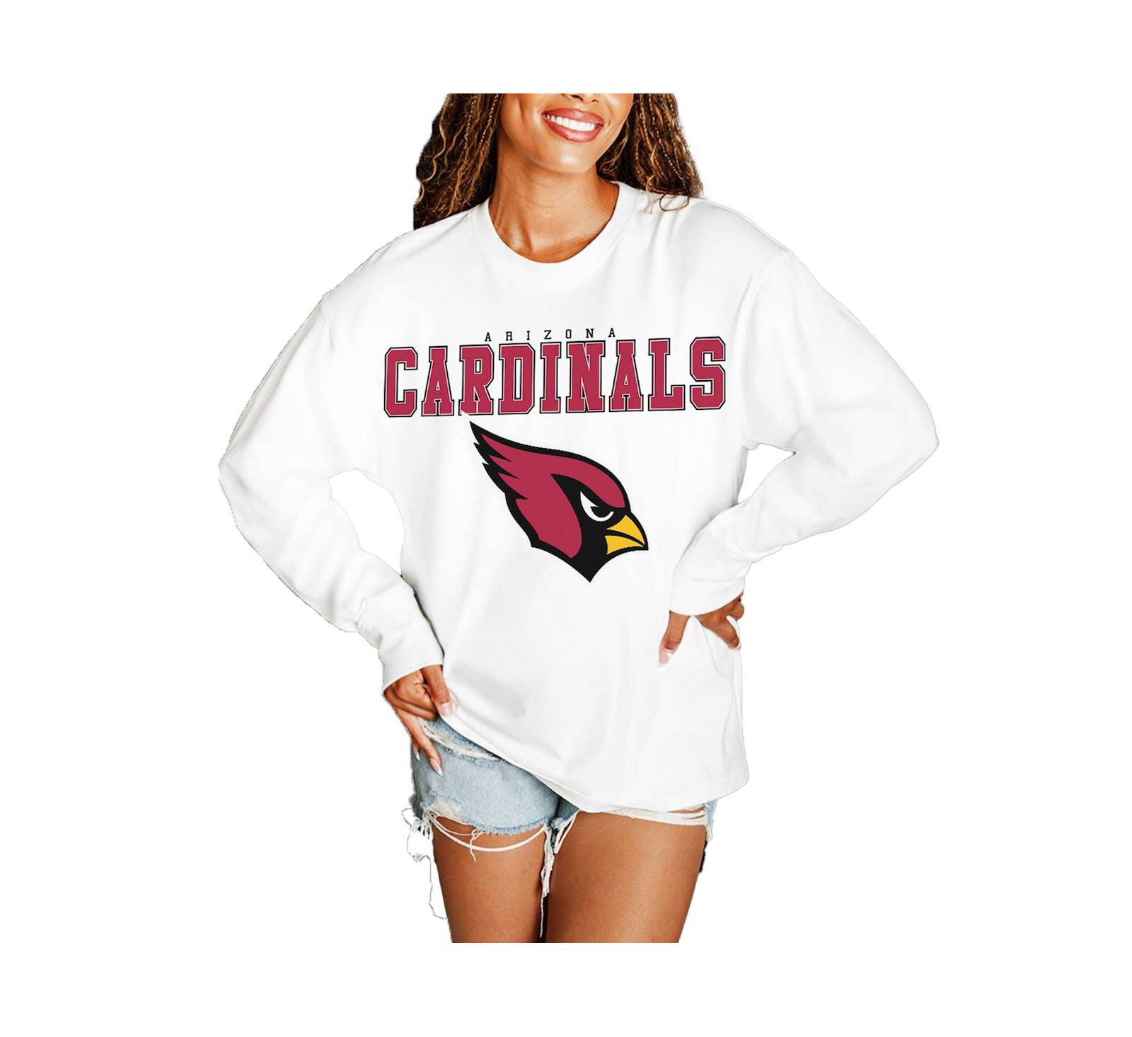 Футболка Gameday Couture Women's White Arizona Cardinals Big Goals Oversized Long Sleeve