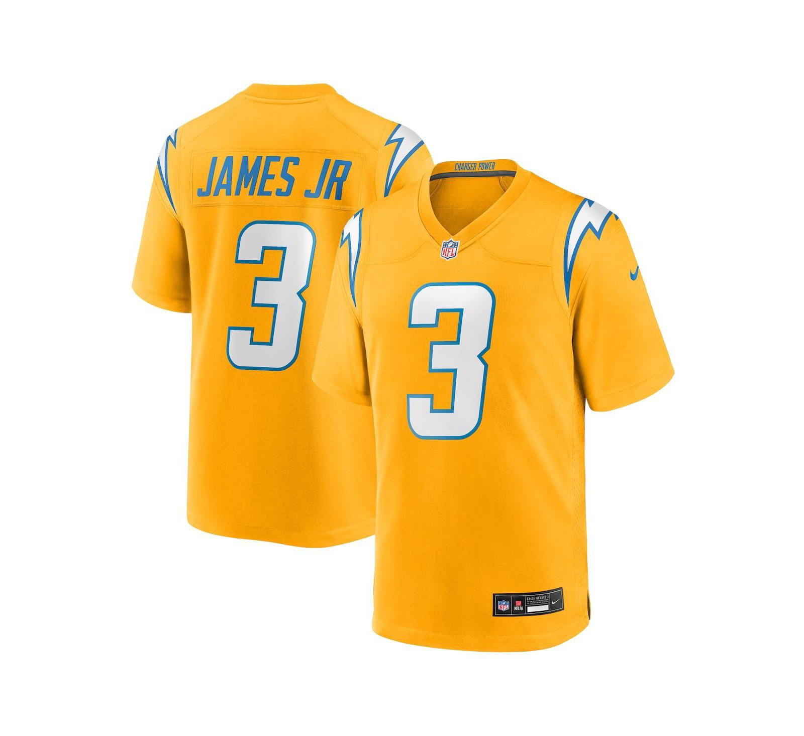 Детская джерси Nike Derwin James Jr. Gold Los Angeles Chargers Alternate Charger Power Game Player