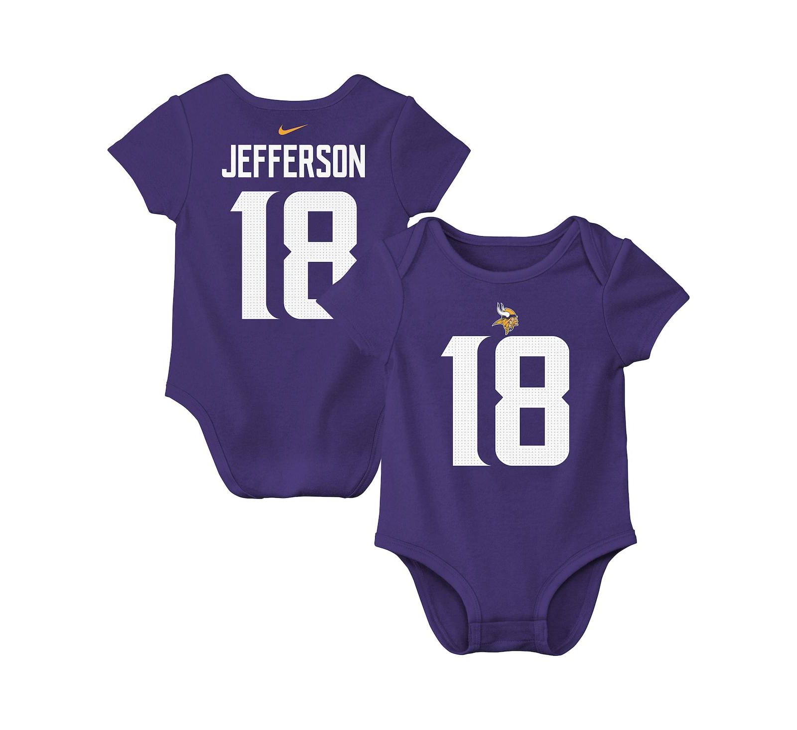 Боди Nike Baby Boys and Girls Justin Jefferson Purple Minnesota Vikings