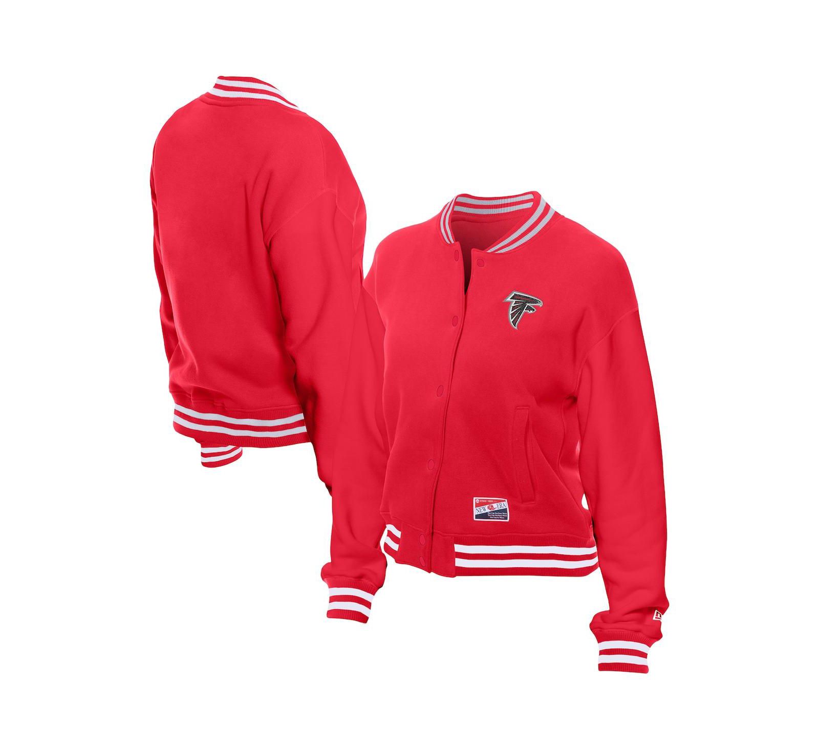 New Era Women's Red Atlanta Falcons Throwback Fleece Full-Snap Jacket
