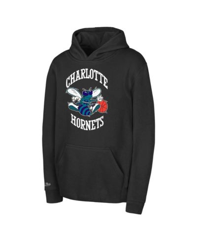 Детский свитшот Mitchell & Ness Black Charlotte Hornets Retro Logo Pullover Hoodie