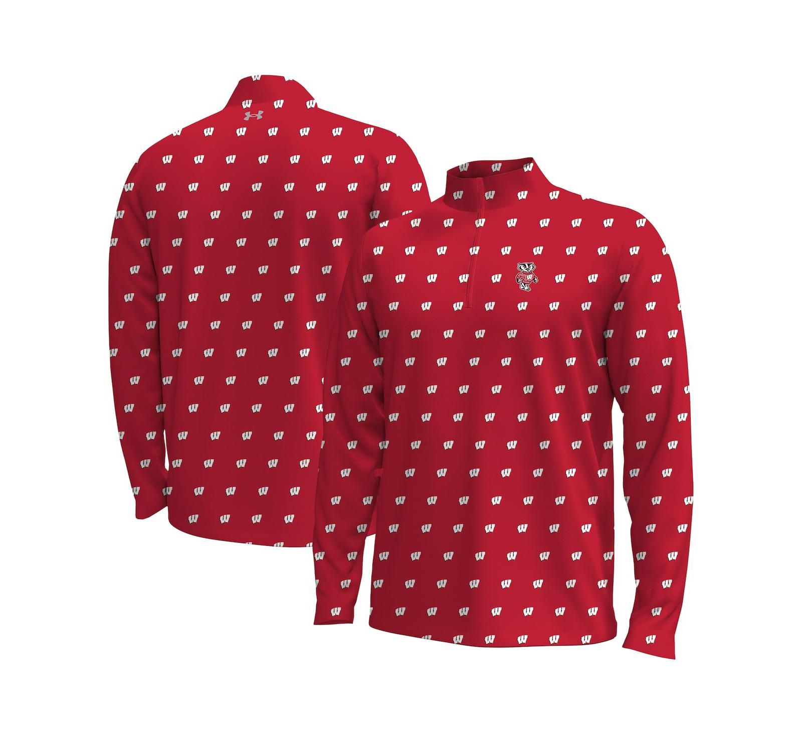 Under Armour Men's Red Wisconsin Badgers Gameday ArmourFuse Half-Zip Jacket
