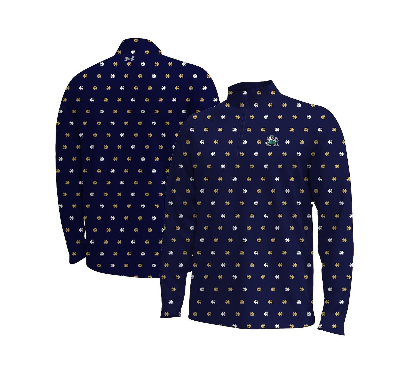 Under Armour Мужской Navy Notre Dame Fighting Irish Gameday ArmourFuse Half-Zip Jacket