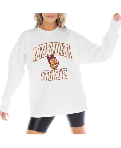 Женская белая оверсайз футболка Gameday Couture Arizona State Sun Devils Mind Games с длинным рукавом