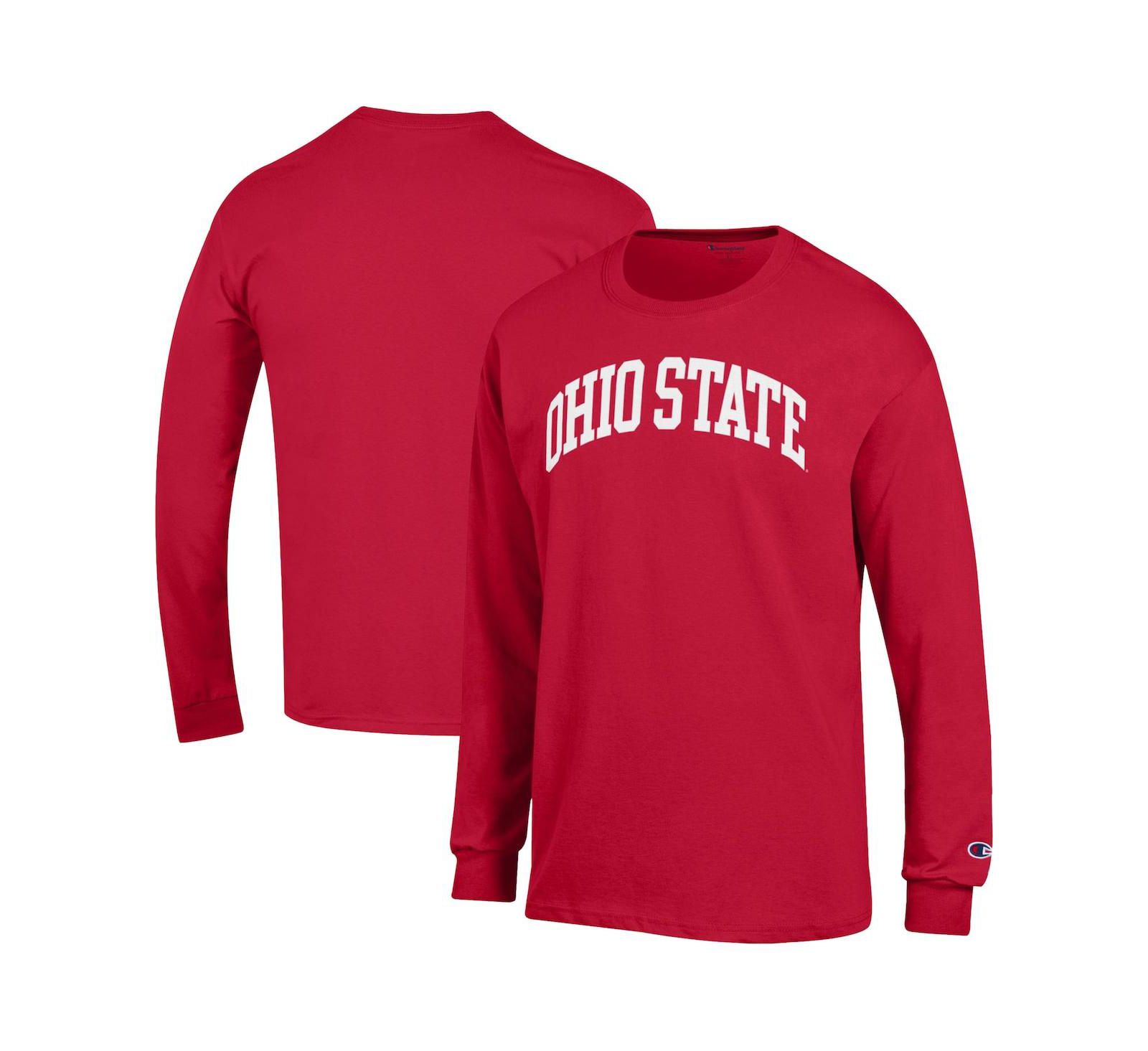 Champion Men's Scarlet Ohio State Buckeyes Basic Arch Long Sleeve T-Shirt