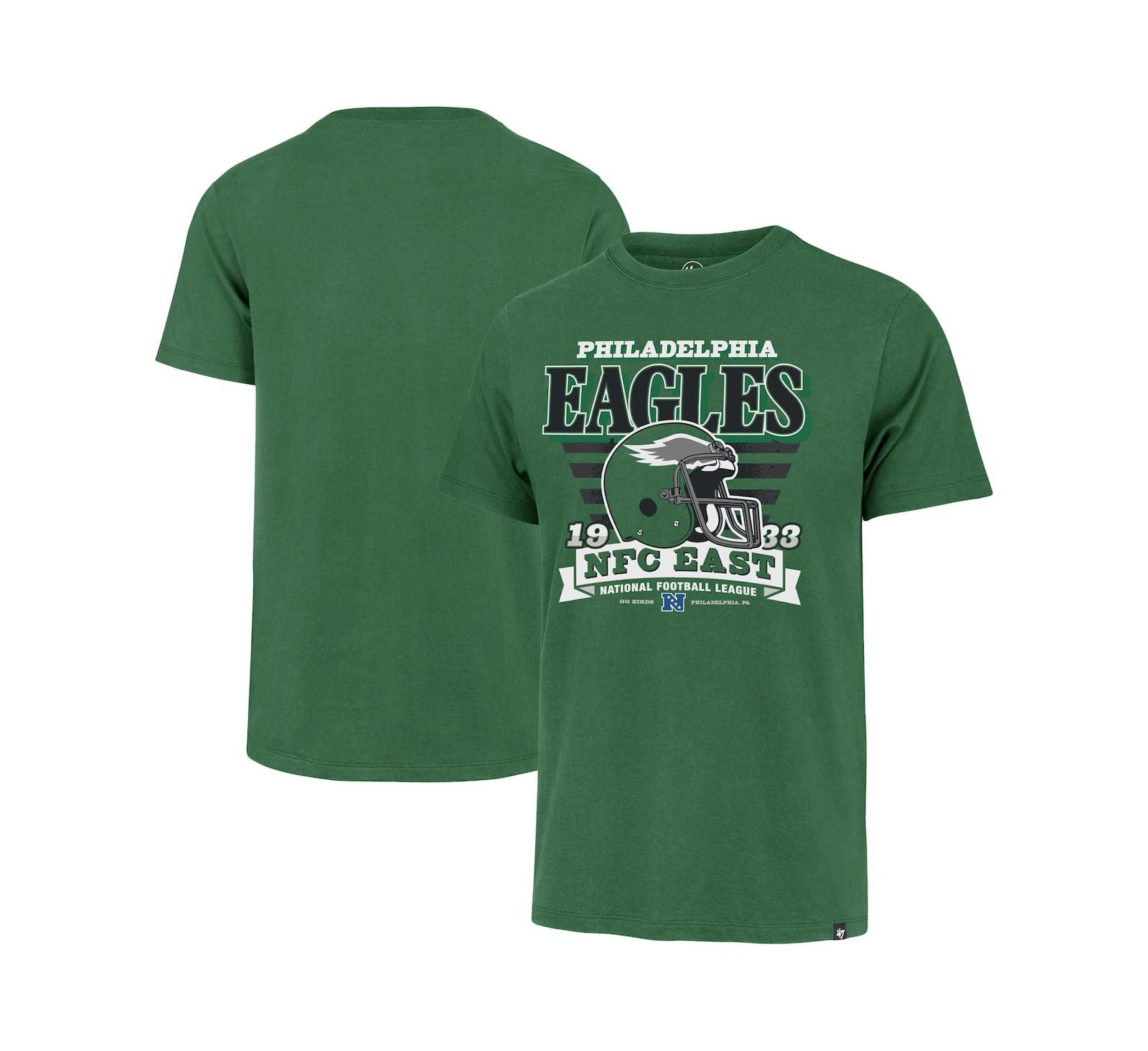 Мужская футболка '47 Brand Philadelphia Eagles Stripe Splash Franklin Throwback, зеленый