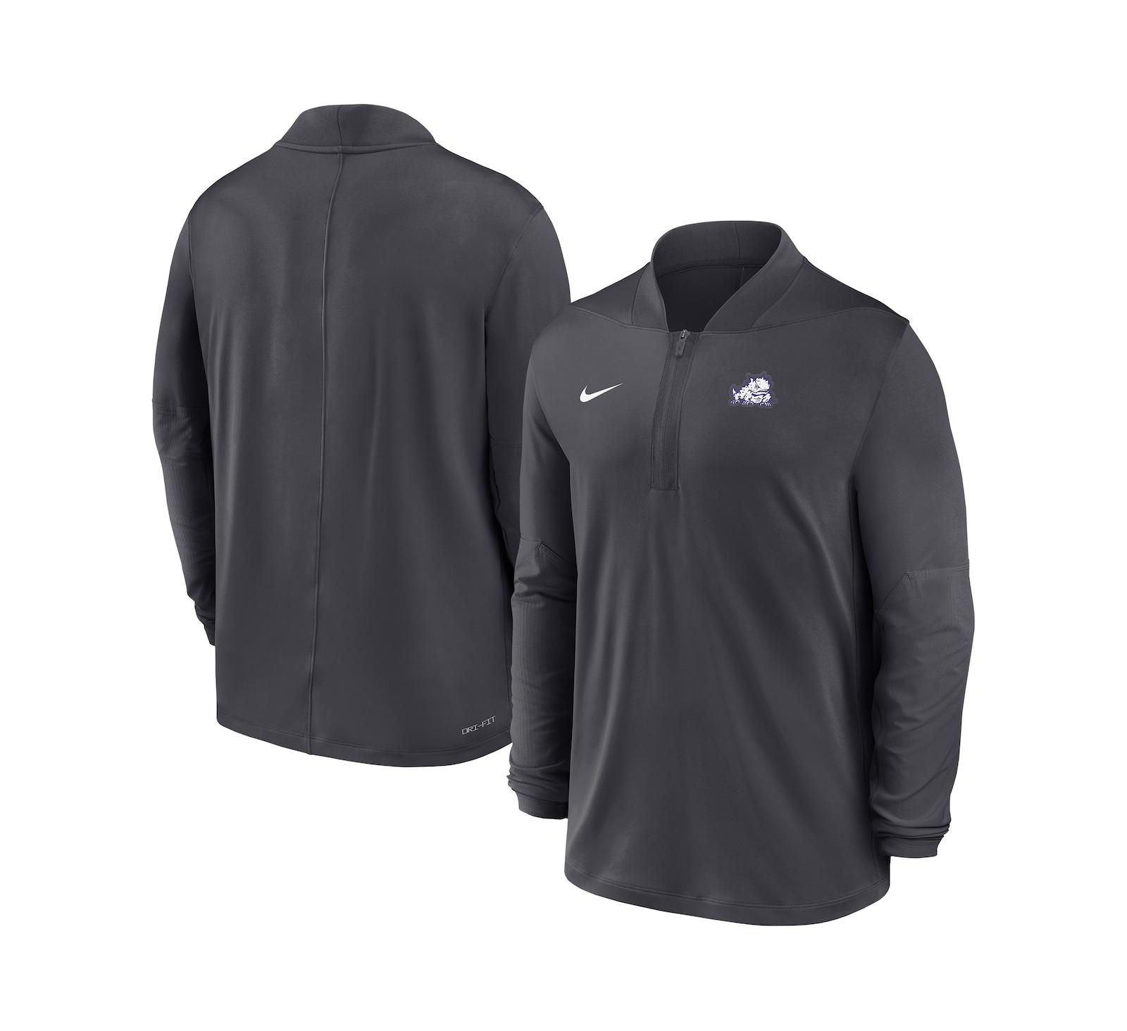 Nike Men's Anthracite TCU Horned Frogs Dri-FIT Half-Zip Pullover Sweatshirt