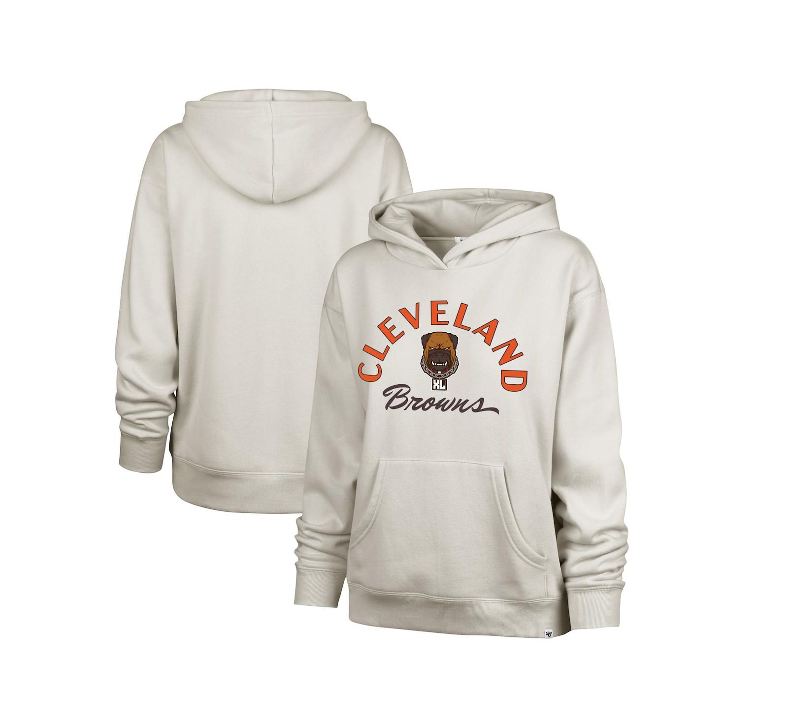 Женское худи '47 Brand Cream Cleveland Browns Dawg Pound XL Whirlwind Naomi Pullover
