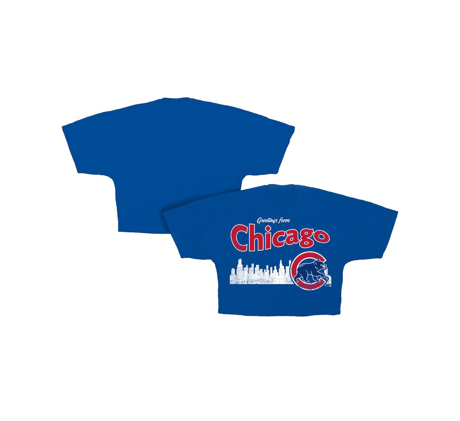 Женская укороченная футболка Fanatics Royal Chicago Cubs Skyline