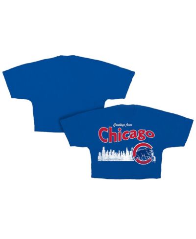 Женская укороченная футболка Fanatics Royal Chicago Cubs Skyline