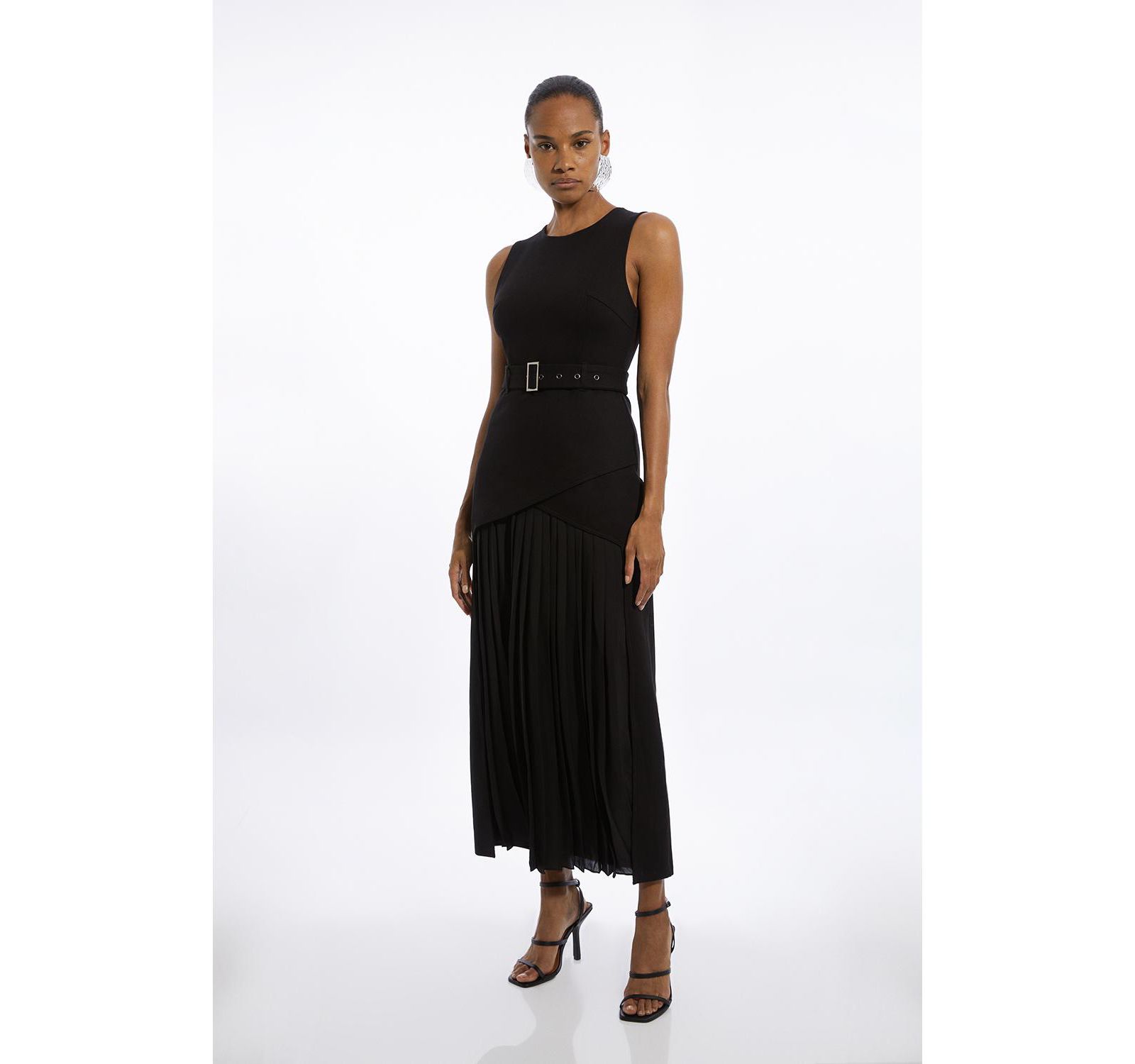 Karen Millen Women's Jersey Pleated Maxi Dress