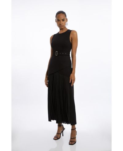 Karen Millen Women's Jersey Pleated Maxi Dress