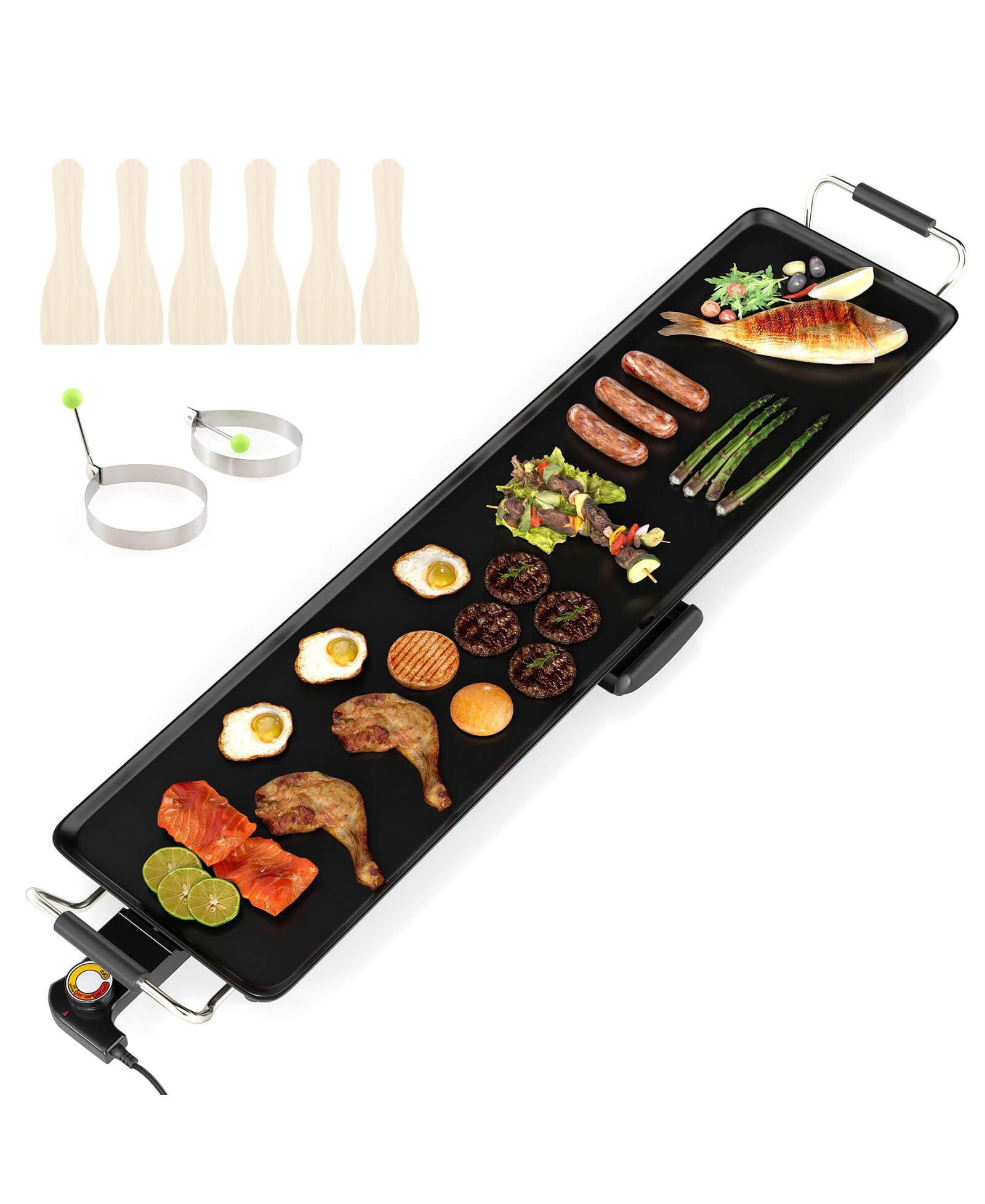 35" Extra Large Electric Griddle with 4-Level Thermostat Control and