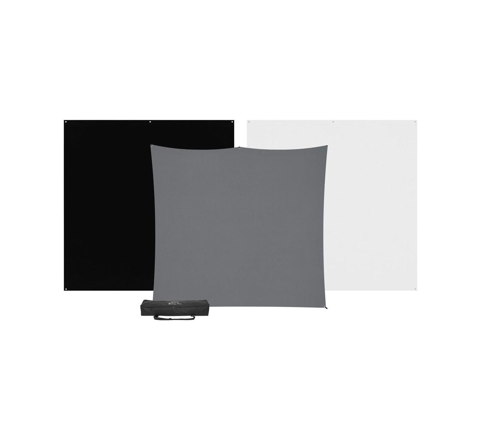 Westcott X-Drop Pro 8x8' Portable 3-Pack Backdrop Kit for Photo and Video