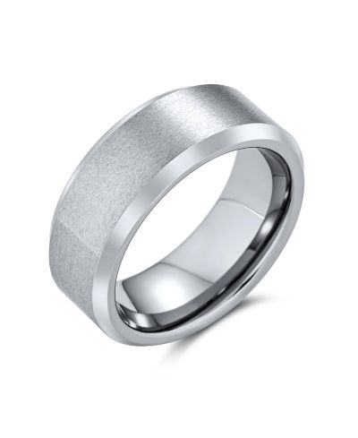Bling Jewelry простое кольцо Titanium с фацетом, 8MM, Comfort Fit