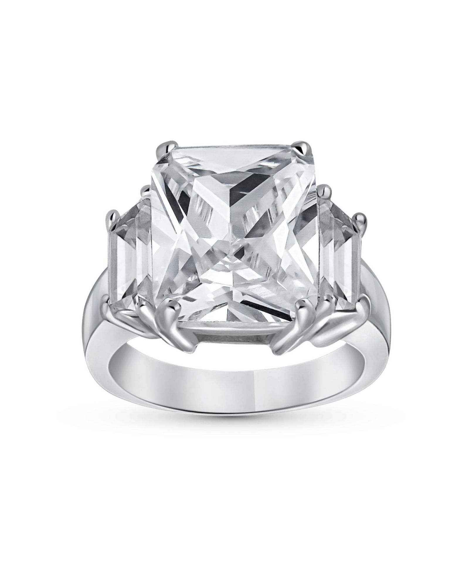 Свадебное кольцо Bling Jewelry с прозрачным изумрудным кубическим цирконием