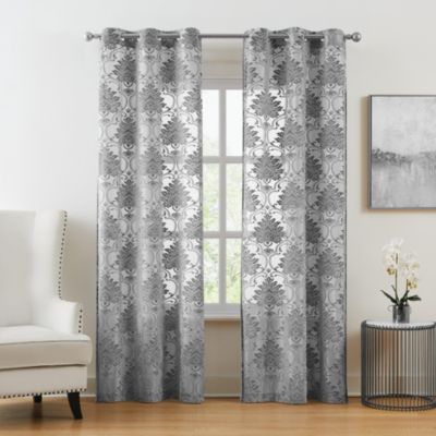 5th Avenue Lux Sophia Burn Out Grommet Window Curtain Panel Pair 2 Piece Window Curtain