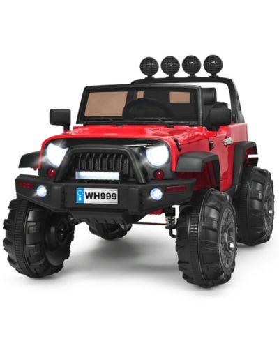 Costway 12V Kids Ride On Truck with LED Lights and Bluetooth Remote Control, 66 lb. Capacity, Ages 3-7