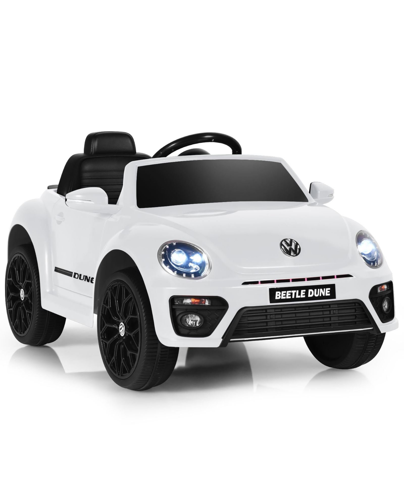 Costway Volkswagen Beetle Remote-Control Ride-On Car, 37.5"L x 22"W x 18.5"H, Ages 3-10