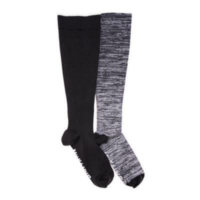 MUK LUKS Women's 2 Pair Pack Nylon Compression Knee High Socks, One Size