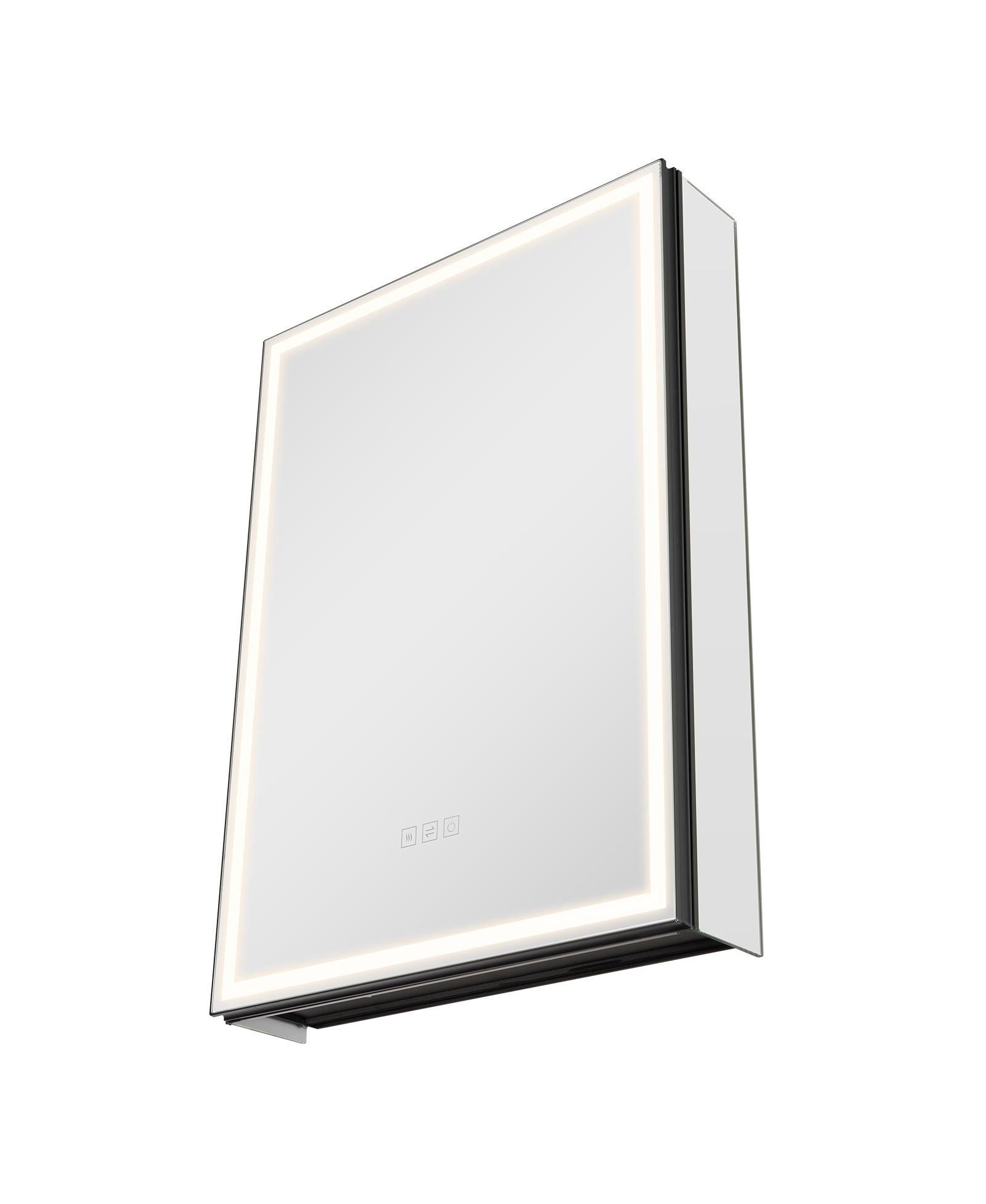 Slickblue Recessed Lighted Cabinet with Dual Mirrors for Bathroom Storage