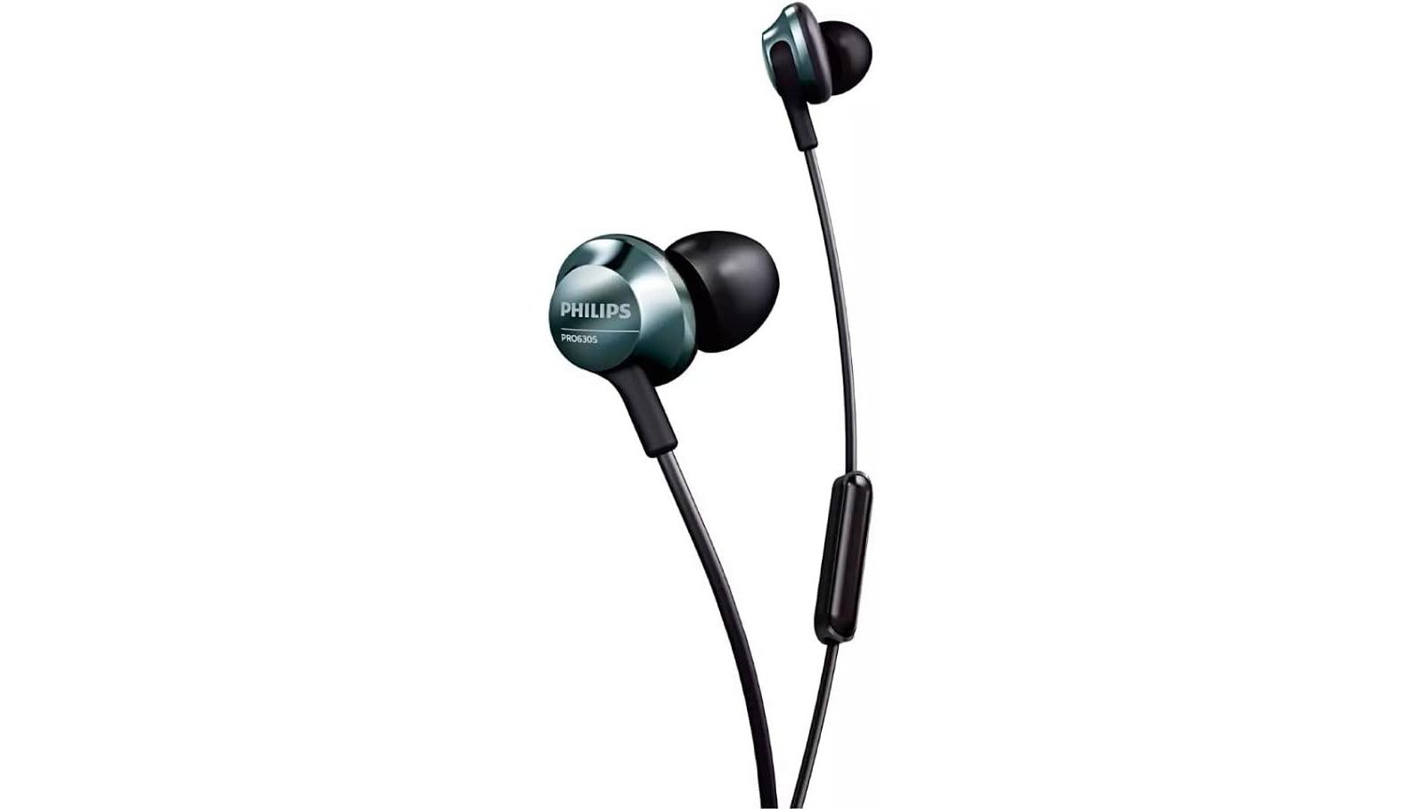 Philips PRO6305BK/00 Wired Noise-Isolating In-Ear Headphones with Built-in Microphone