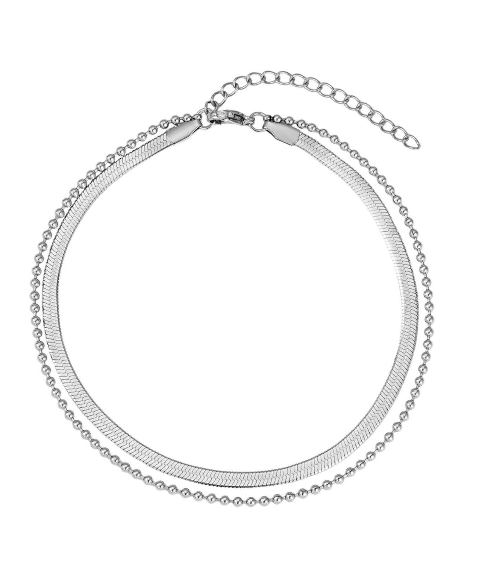 ADORNIA Tarnish Resistant Silver Layered Anklet