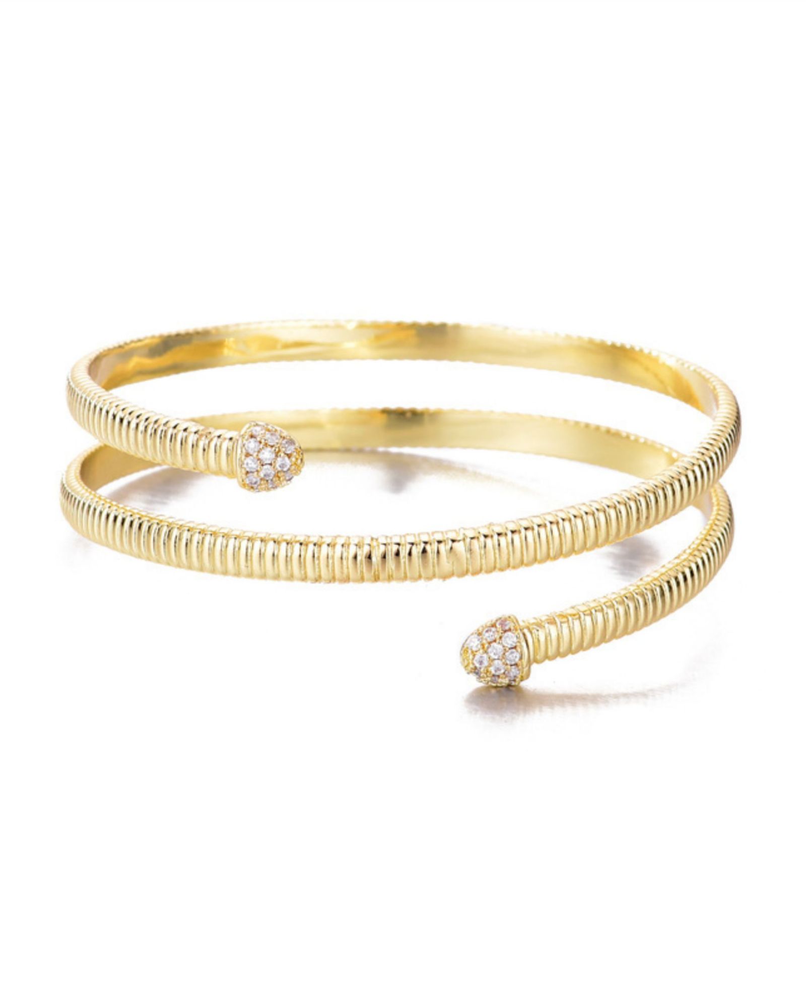 ADORNIA Gold Crystal Wrap Cuff Bracelet