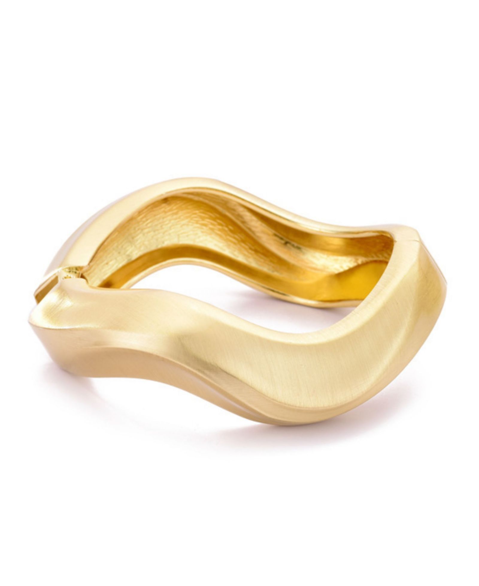 ADORNIA Gold Wavy Chunky Bangle