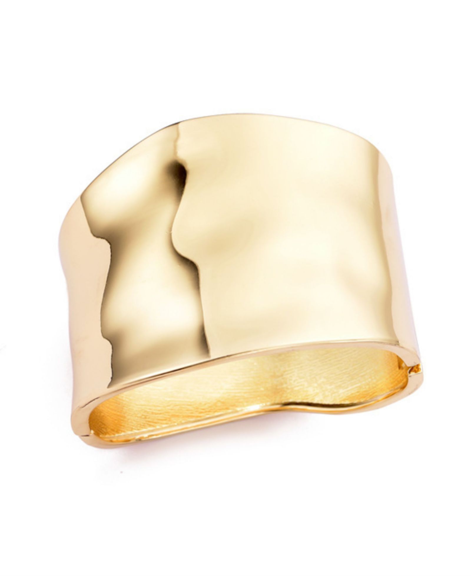 ADORNIA Gold Tall Hammered Bangle