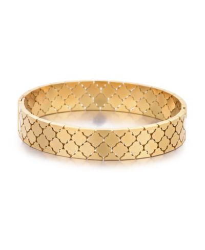 ADORNIA Tarnish Resistant Gold Clover Bangle