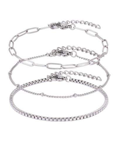 Набор браслетов ADORNIA Tarnish Resistant Silver Chain