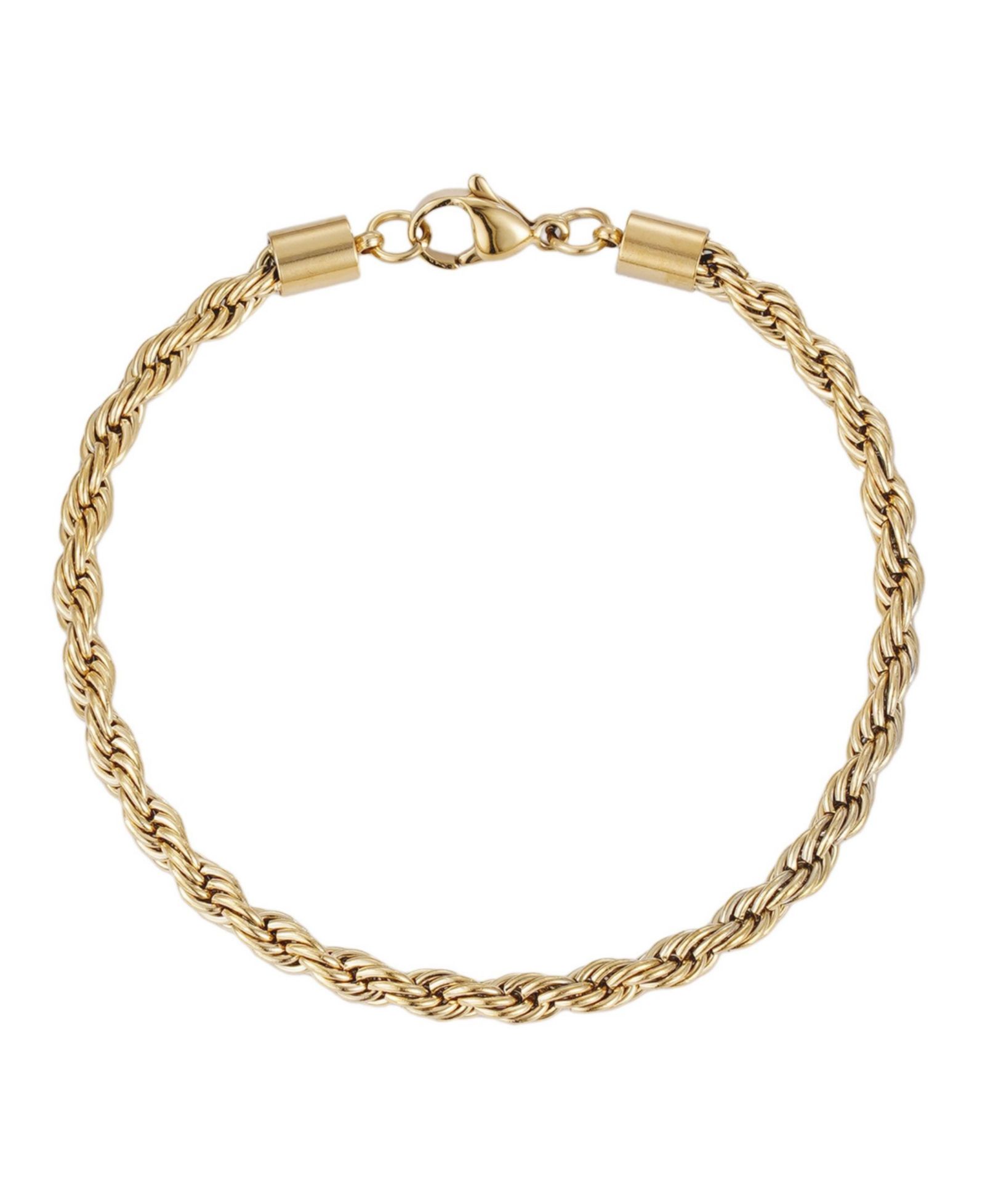 ADORNIA Tarnish Resistant Gold Rope Chain Bracelet