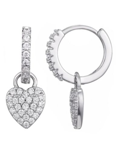 Серьги ADORNIA Silver CZ Heart Huggie