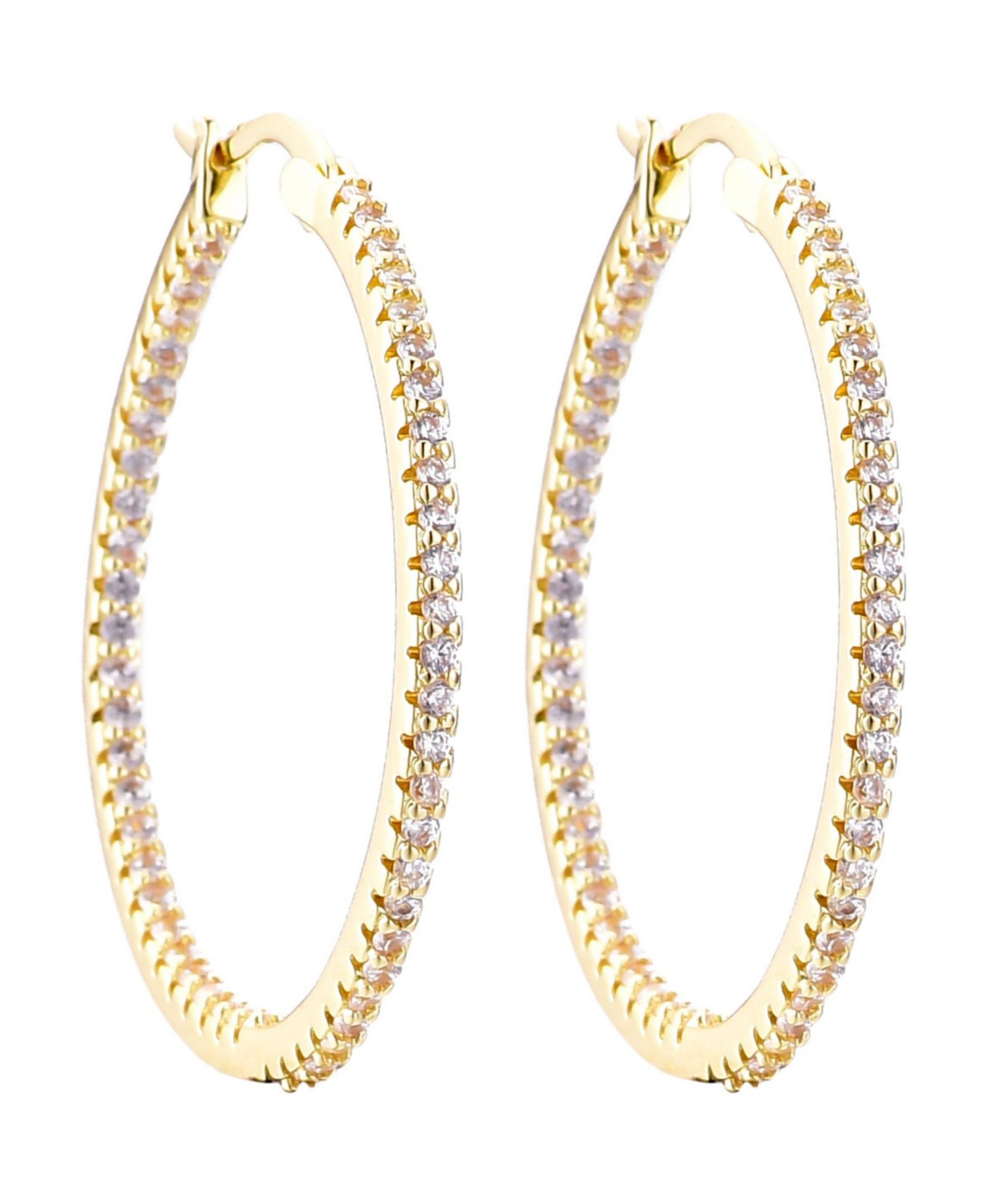 Серьги-кольца ADORNIA Gold CZ Infinity