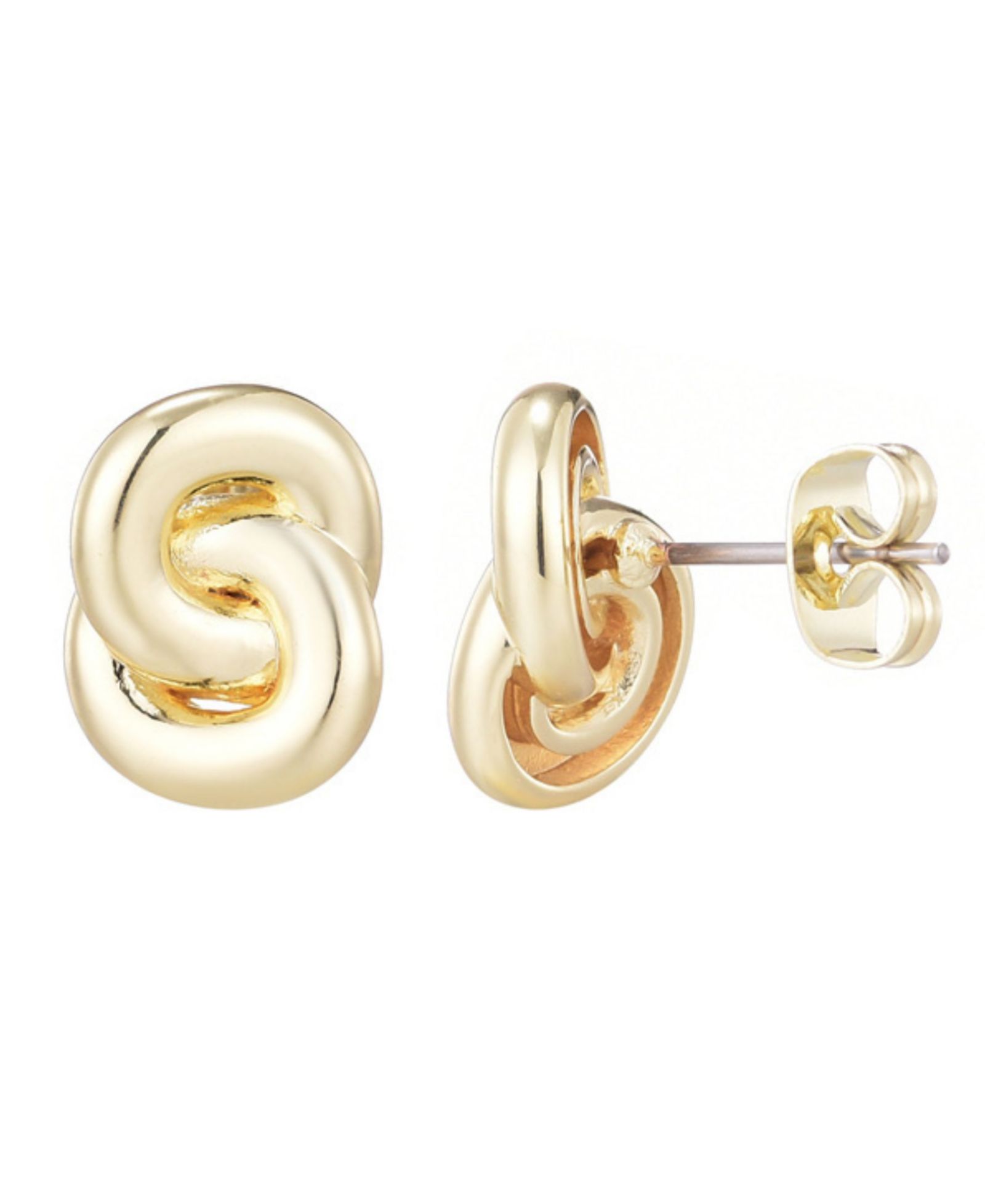 ADORNIA Gold Knot Stud Earrings