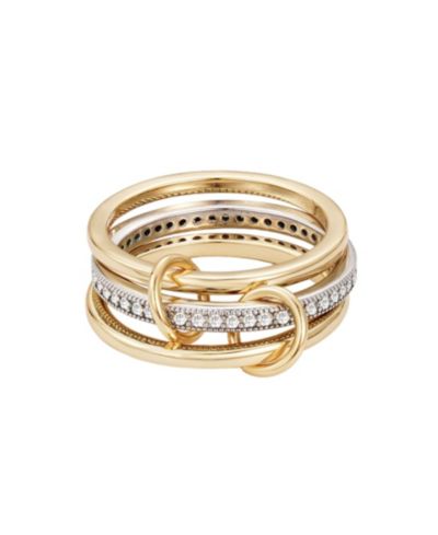 Комплект из 3 колец ADORNIA Gold and Silver CZ Connected