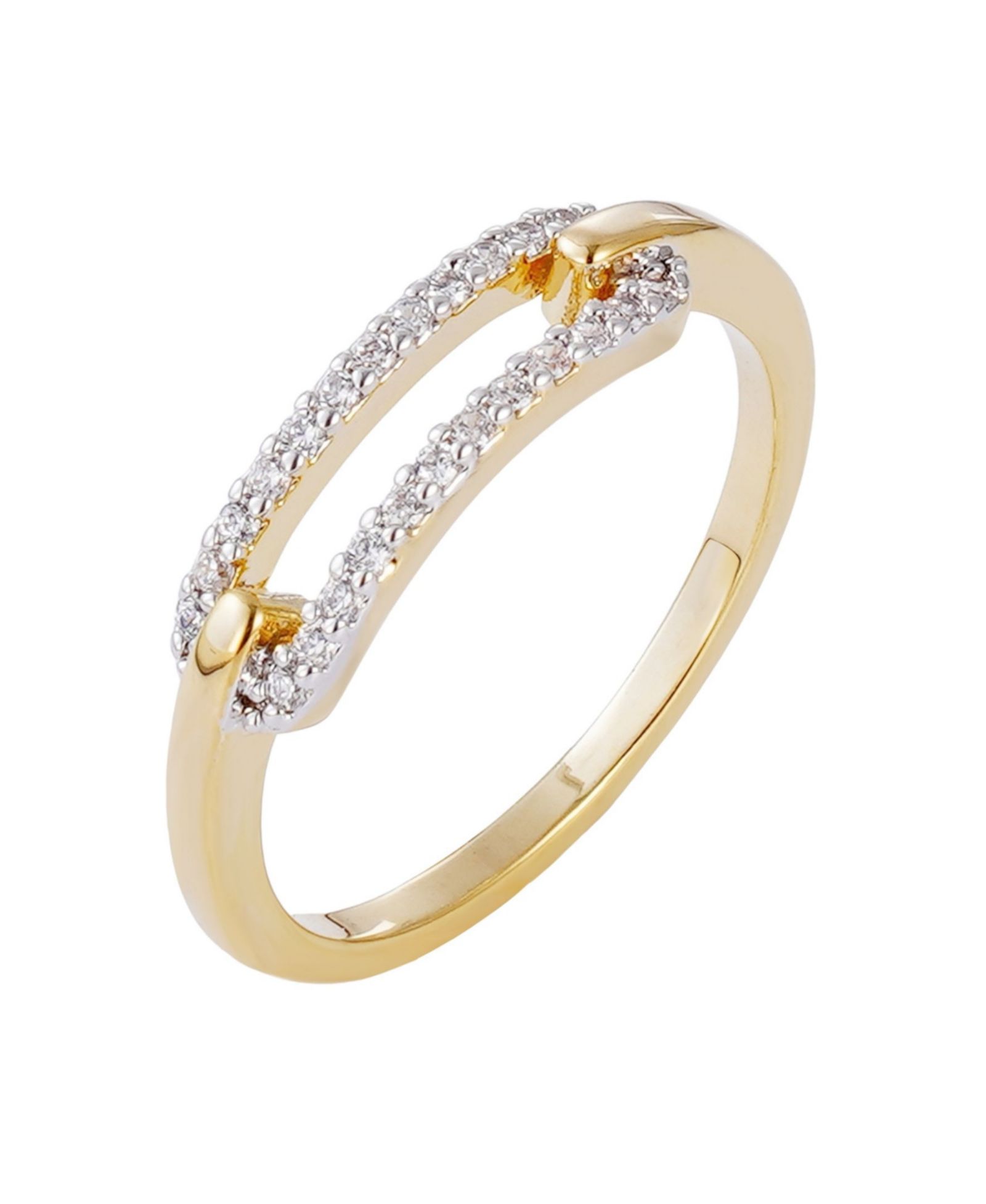 Кольцо ADORNIA Gold CZ Link