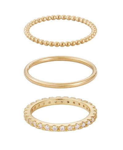ADORNIA Gold CZ Набор колец Eternity из 3 полос