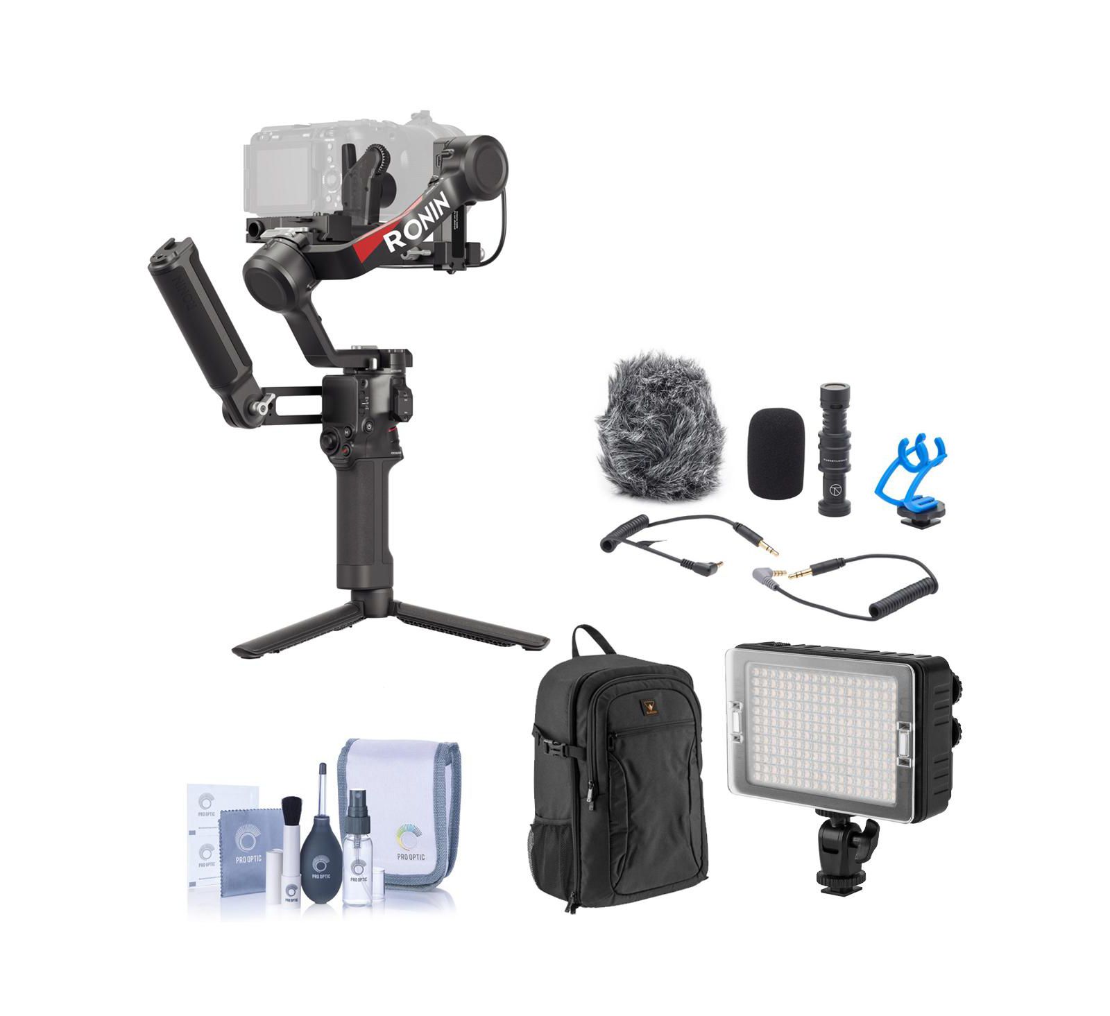 DJI RS 4 Combo, with On-Camera Light, Shotgun Microphone and Backpack