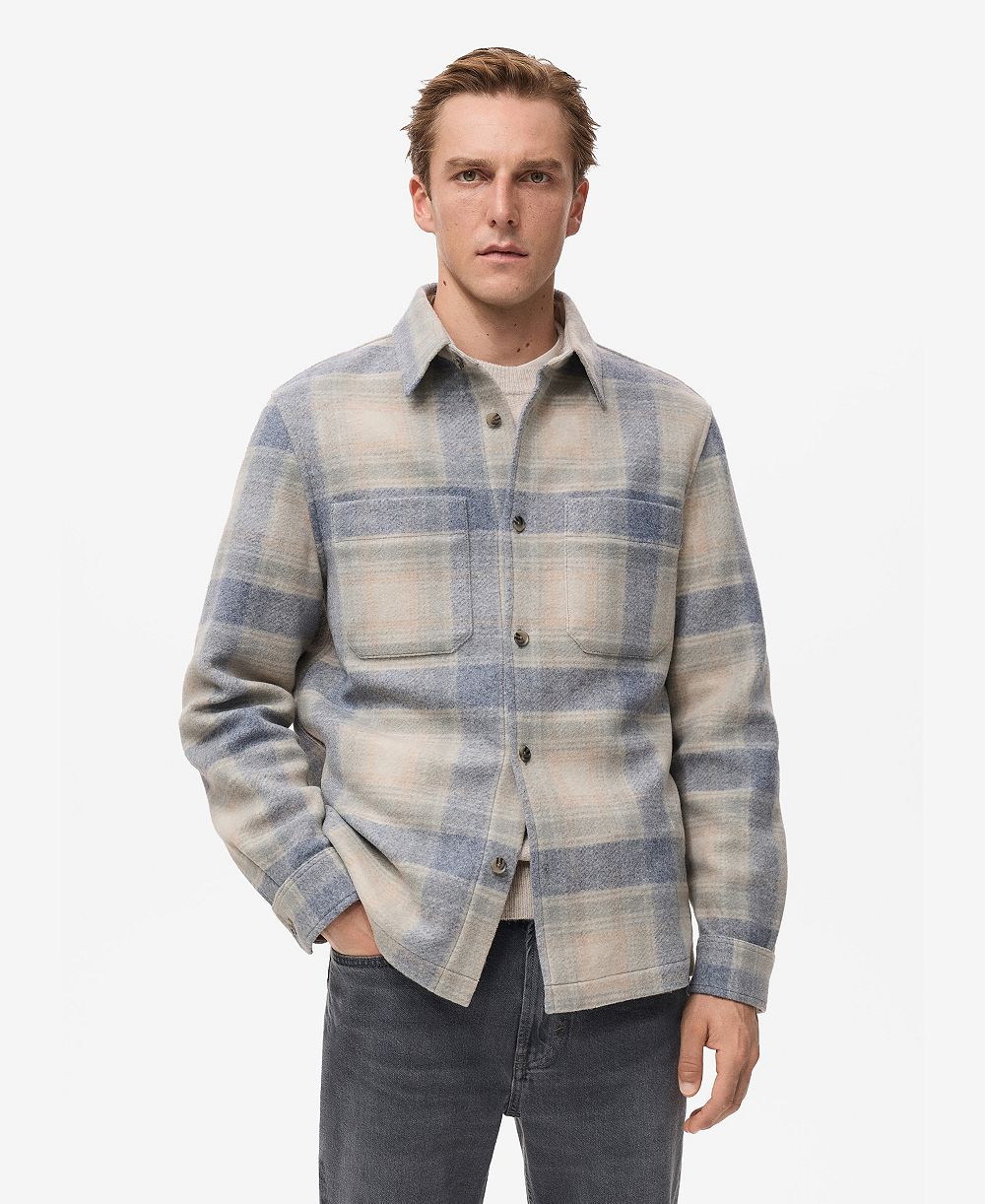 Mango Men's Check Flannel Overshirt