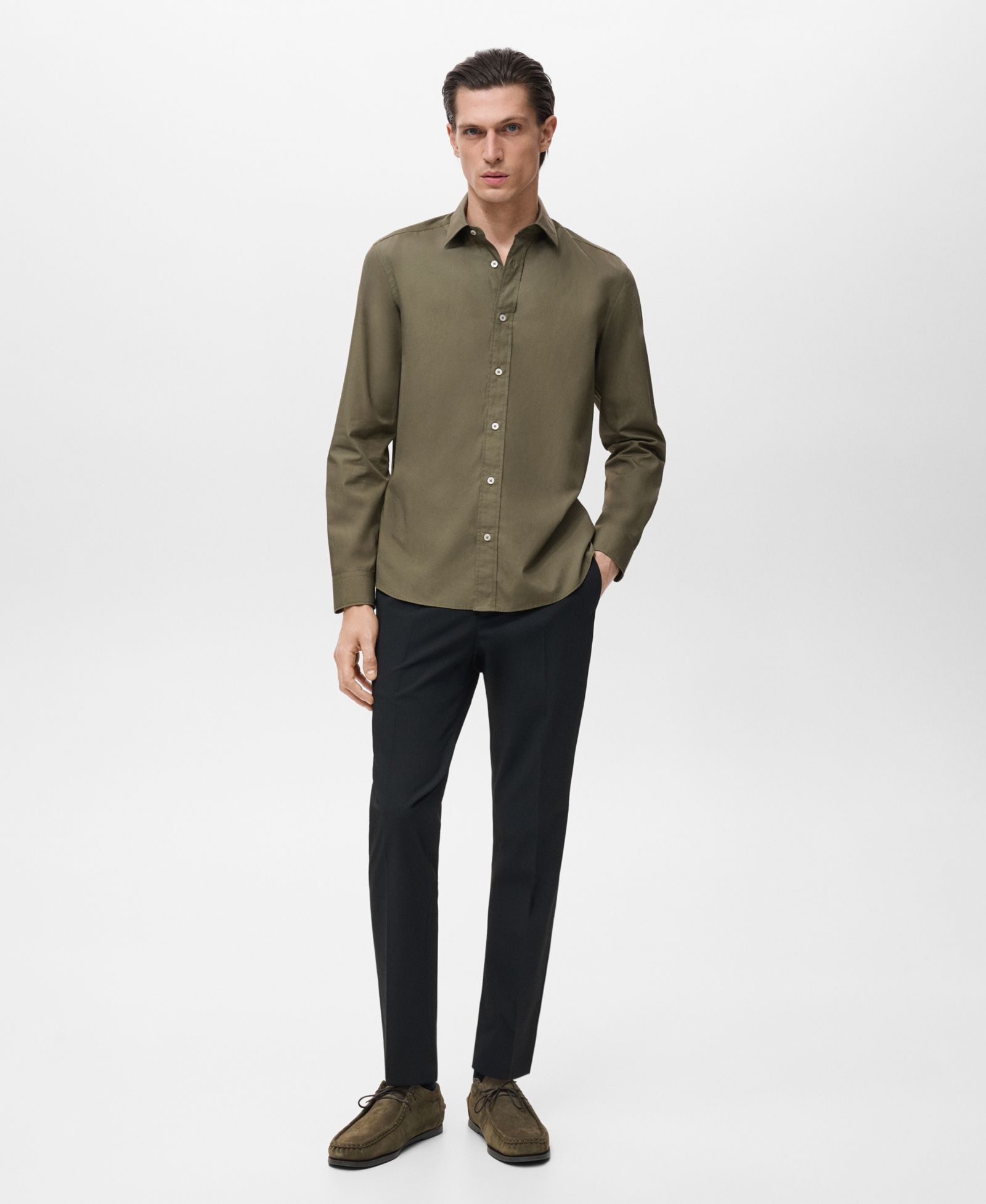 Мужская хлопковая рубашка Mango Regular-Fit