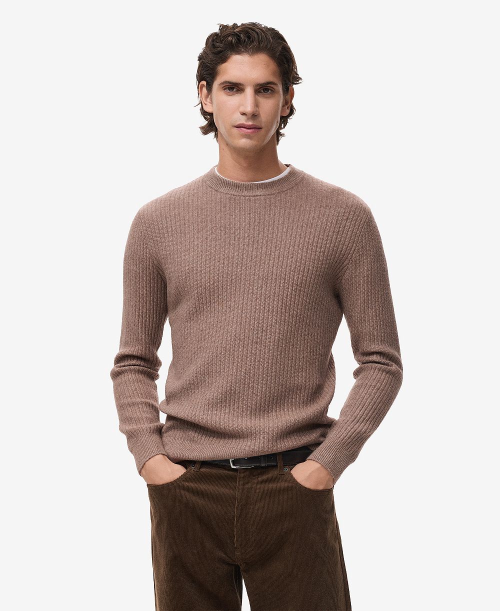 Mango Men's Knitted Ribbed Sweater