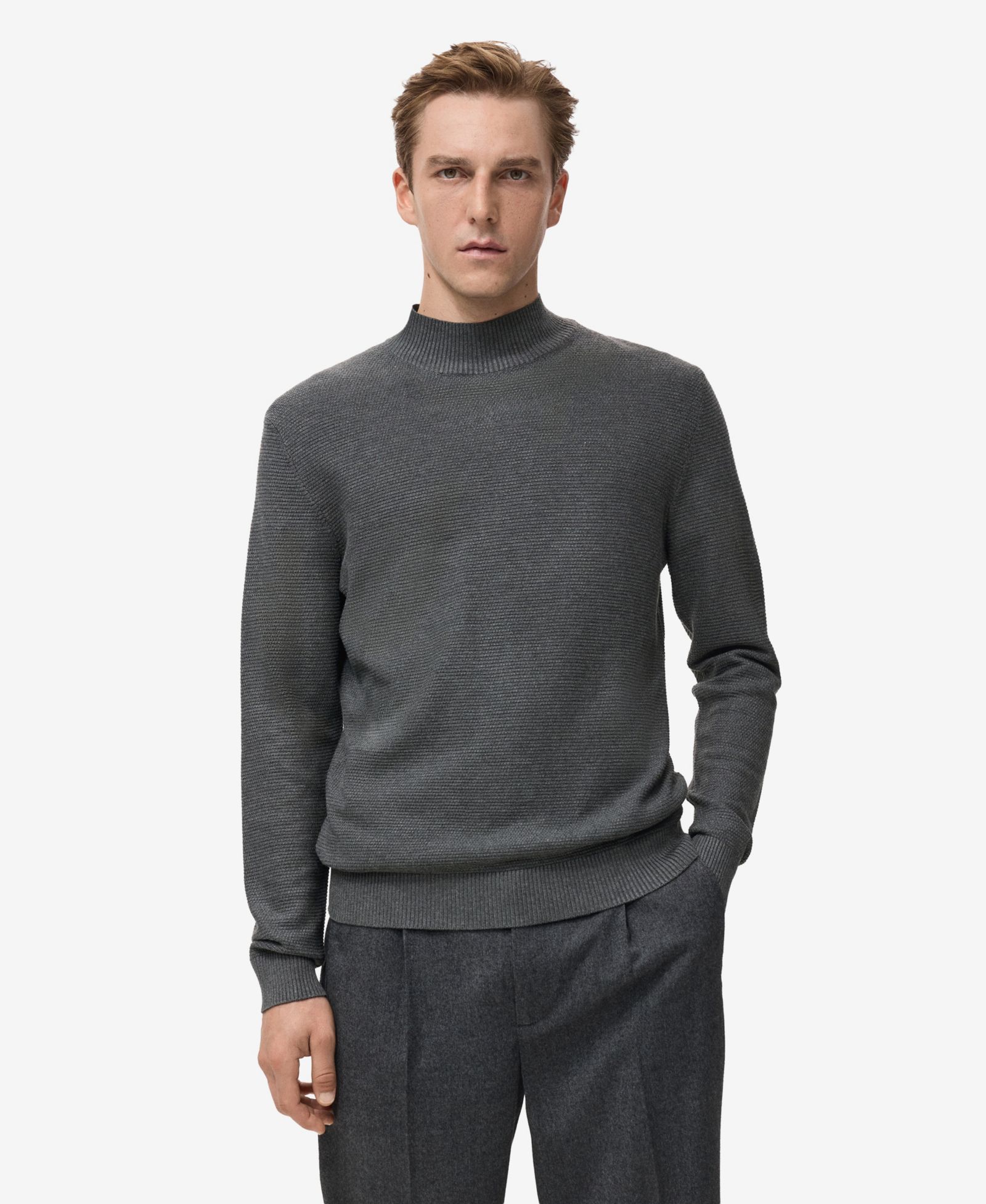 MANGO Мужской джемпер Structured Perkins-Neck