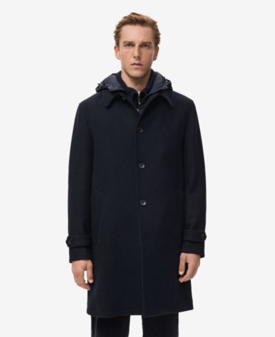 Mango Men's Detachable Hood Wool Coat