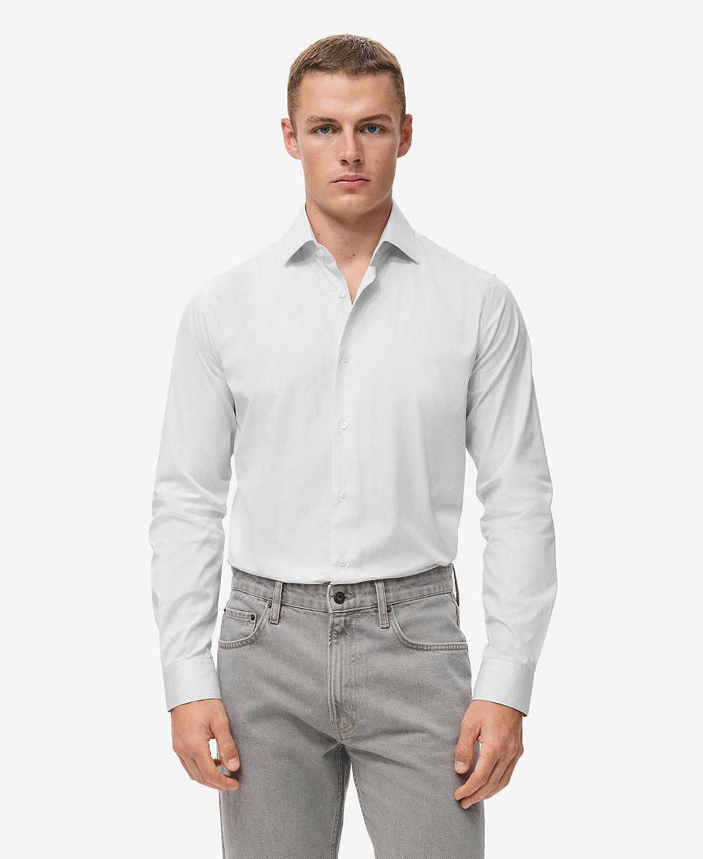Mango Men's Cotton Striped Slim-Fit Shirt