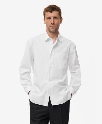 Мужская рубашка Mango Cotton Striped Relaxed-Fit Shirt
